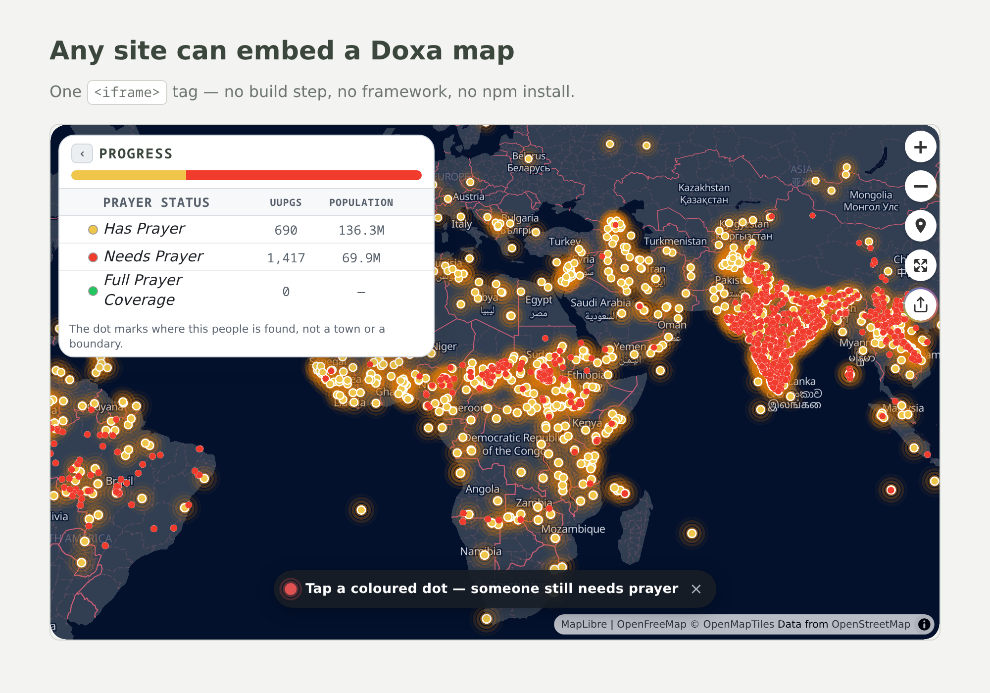 iframe — the prayer map embedded in a host page