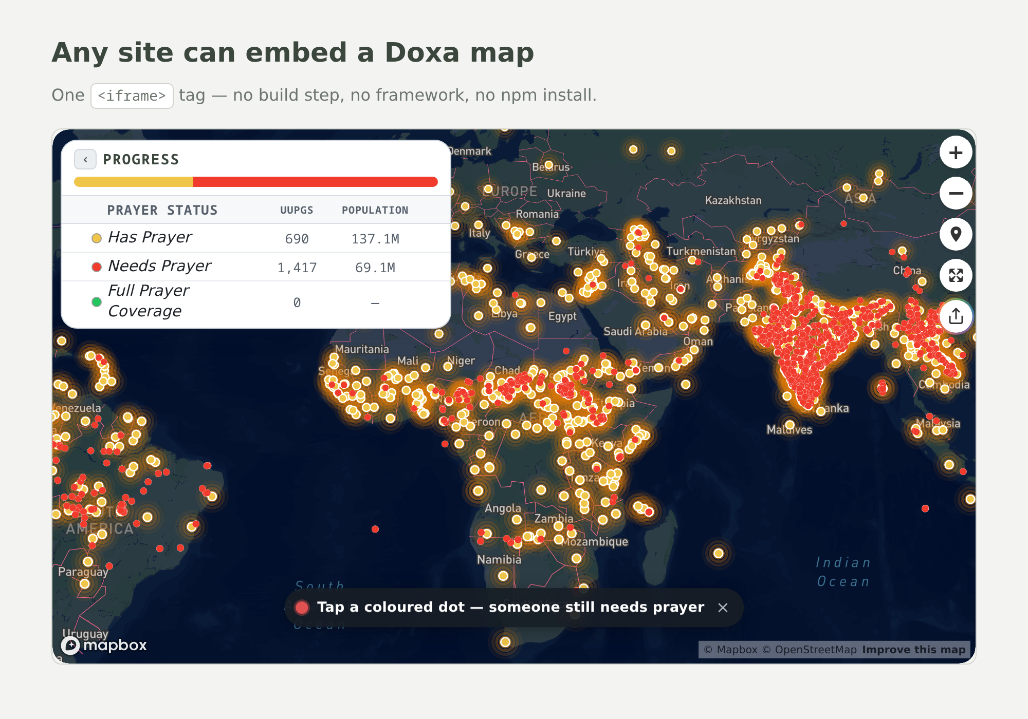 iframe — the prayer map embedded in a host page